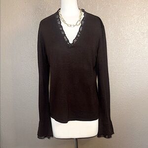 Ralph Lauren Bell Sleeve with Ruffled Detail Sweater